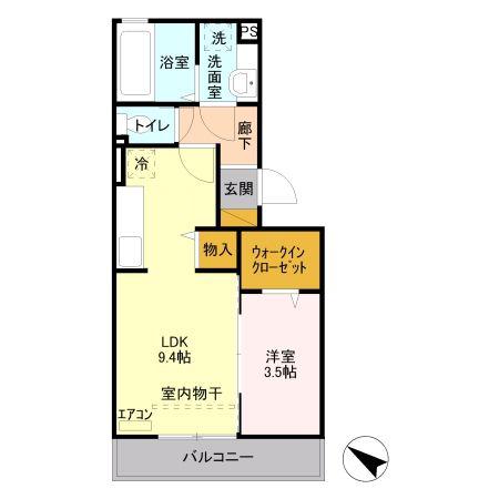 カーサリリオ(1LDK/1階)の間取り写真