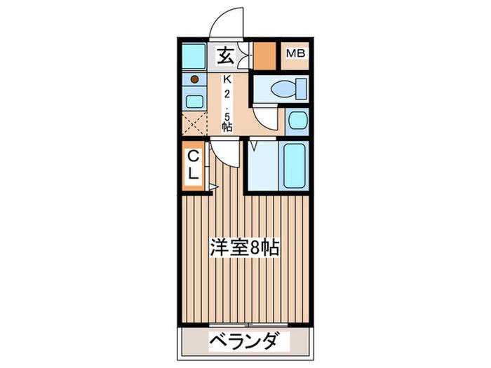 グリーンシンフォニ-ビル(1K/2階)の間取り写真