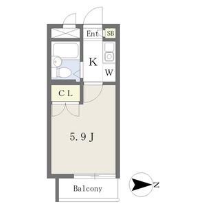 E-STORY黒川(1K/1階)の間取り写真