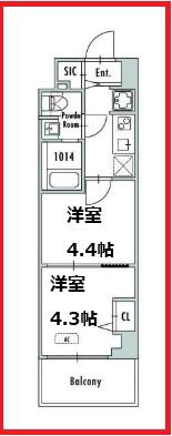 グランパセオ押上八広(2K/2階)の間取り写真
