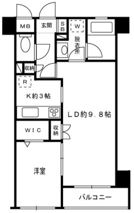 アトラスタワー西早稲田(1LDK/5階)の間取り写真
