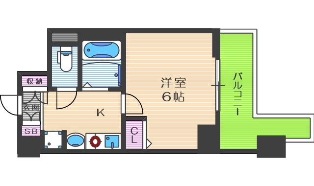 ラナップスクエア中之島公園(1K/4階)の間取り写真