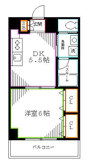クレセール相生(1DK/3階)の間取り写真