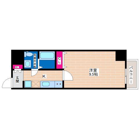 JINO平野(1K/7階)の間取り写真