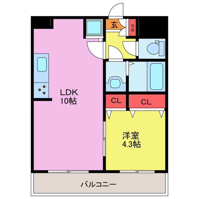石田ビル(1LDK/5階)の間取り写真