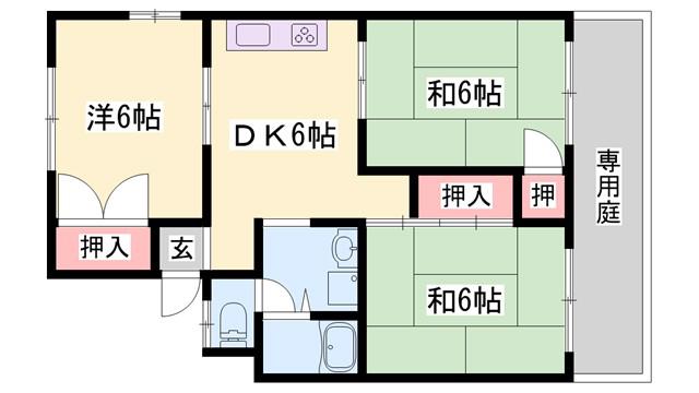 ホワイトシャルム(3DK/2階)の間取り写真