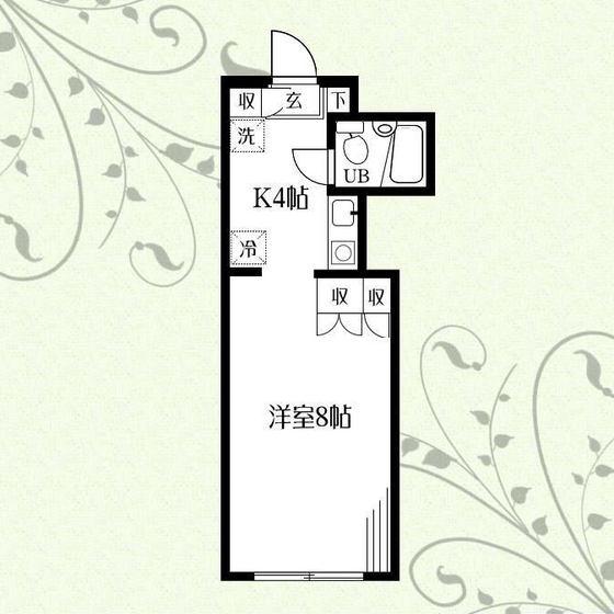アルカディア相模原(1K/4階)の間取り写真