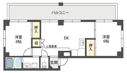 ニューハイツアサヒ(2DK/4階)の間取り写真