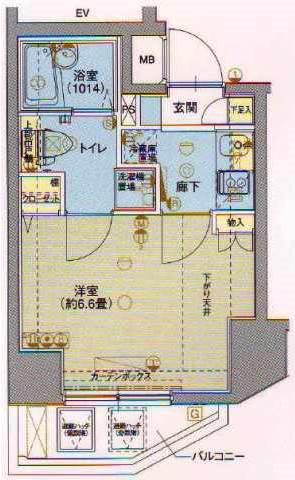 ヴェルト川崎(1K/8階)の間取り写真