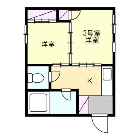 南加瀬マンション(2K/5階)の間取り写真