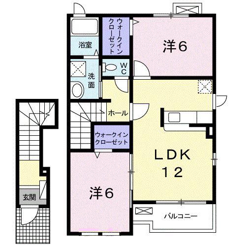ヴィオラ カーサ(2LDK/2階)の間取り写真