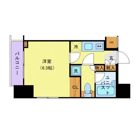 メインステージ錦糸町IV(1K/10階)の間取り写真