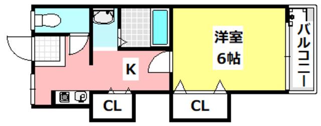 マンションナンバー7(1K/2階)の間取り写真