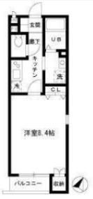 ラビュート鷺沼(1K/1階)の間取り写真
