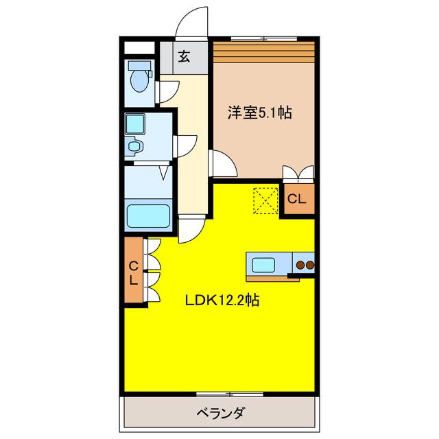メルヴェーユ(1LDK/2階)の間取り写真