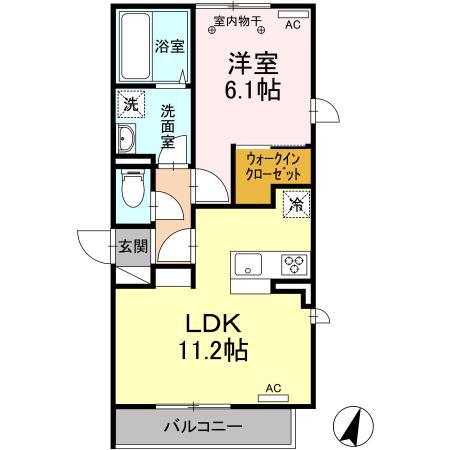 パークサイド(1LDK/3階)の間取り写真