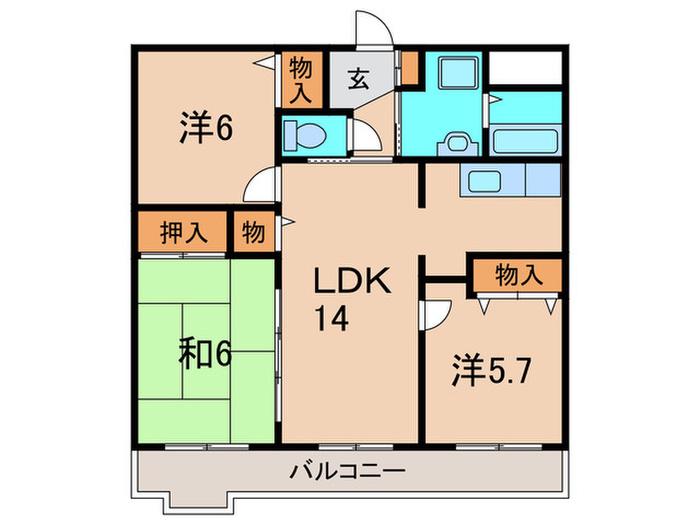 アプローズコート(3LDK/1階)の間取り写真