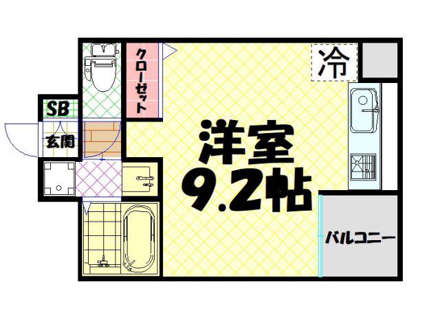 ラナップスクエア難波南(ワンルーム/4階)の間取り写真