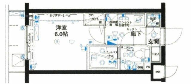 ステージファースト池上西アジールコート(1K/2階)の間取り写真