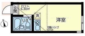 ユナイト新横浜ベルブリック(ワンルーム/1階)の間取り写真