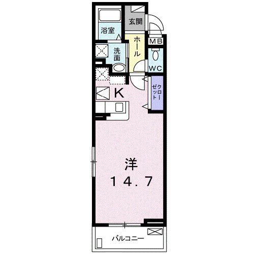 ルーチェ ソラーレ(ワンルーム/3階)の間取り写真