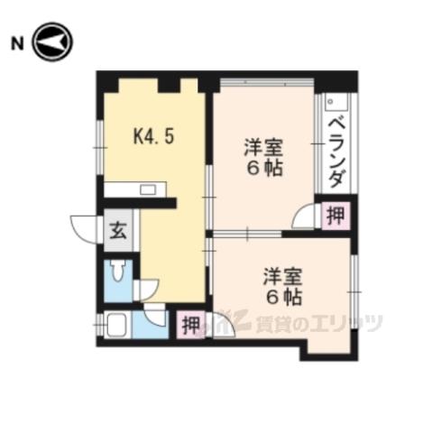 加藤マンション(2K/2階)の間取り写真