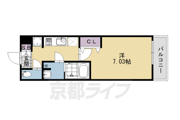 ACUERDO京大北(1K/1階)の間取り写真