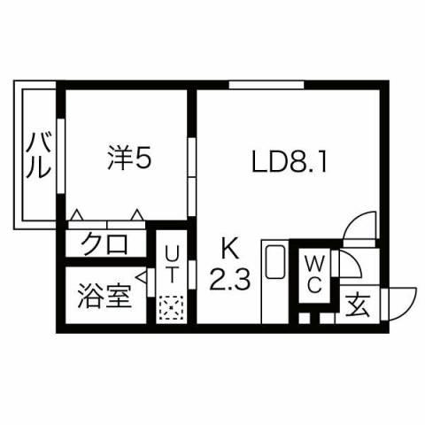 スリーナインXY(1LDK/4階)の間取り写真