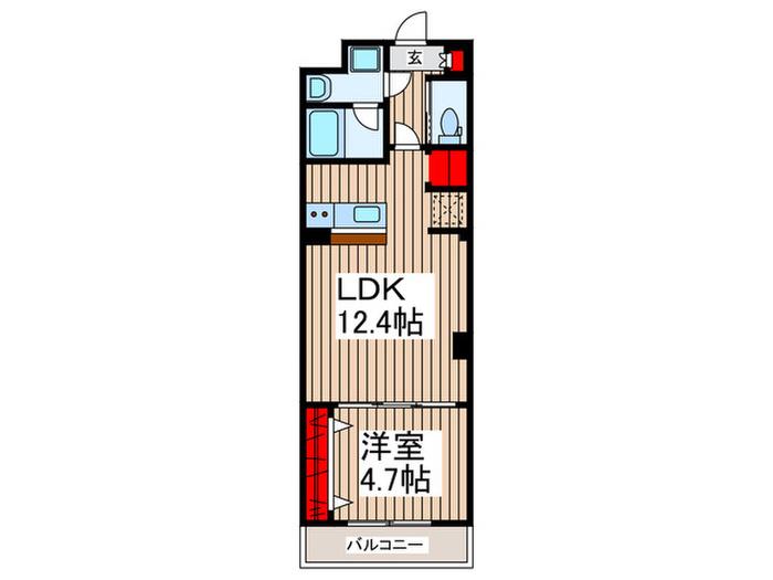 PRESIDENSII(1LDK/2階)の間取り写真