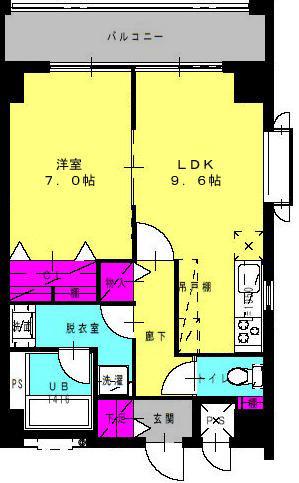 コンフォート栗原II(1DK/4階)の間取り写真