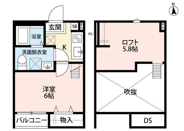 ファイブスターズ(1K/2階)の間取り写真
