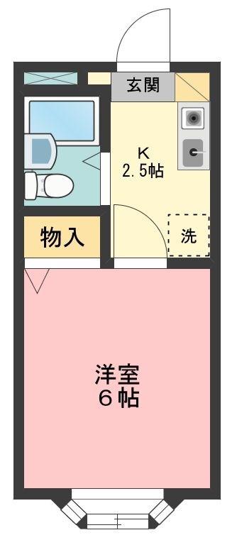 伏見昭栄ハイツ(1K/1階)の間取り写真