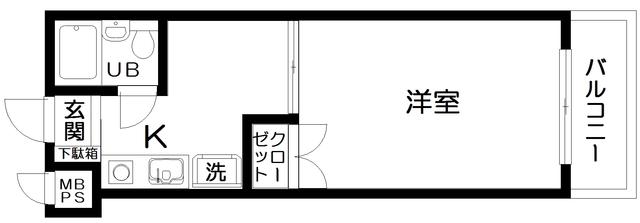 日神パレス田無(1K/3階)の間取り写真