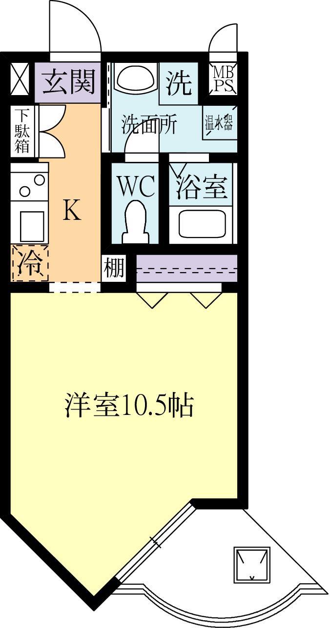 クイーンズマンションつくば(ワンルーム/3階)の間取り写真