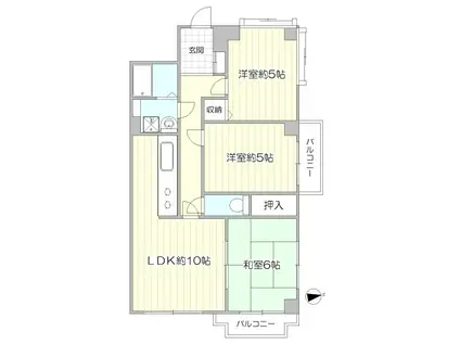 アヴニールI(3LDK/3階)の間取り写真