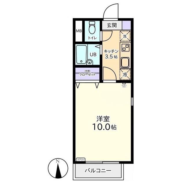 BEE FLAT(1K/1階)の間取り写真