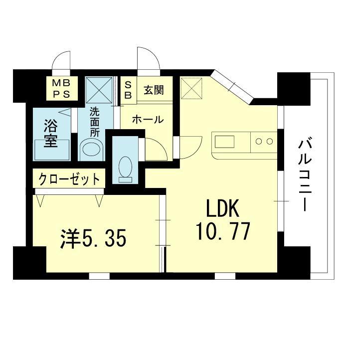 ロマージュ上通並木坂(1LDK/7階)の間取り写真