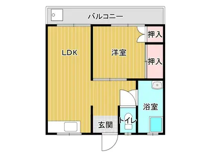 弥生荘(1LDK/1階)の間取り写真