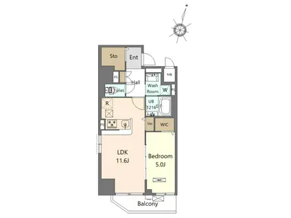 ガーデンテラス湘南台(1LDK/10階)の間取り写真