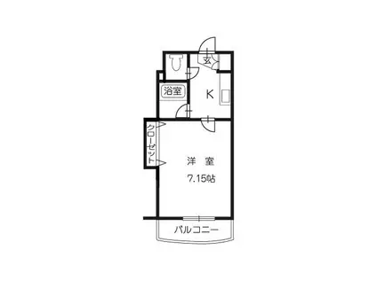 ヴィラエーデルワイス(1K/5階)の間取り写真