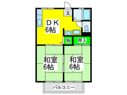 スト-ク玉置(2DK/2階)の間取り写真