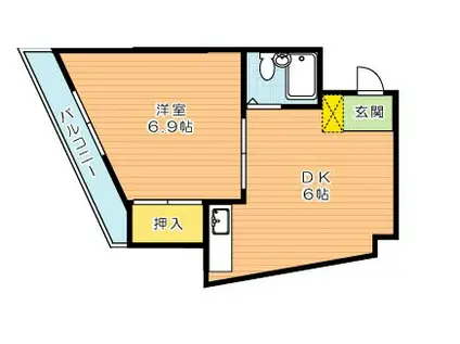 藤本ビル古船場(1DK/7階)の間取り写真