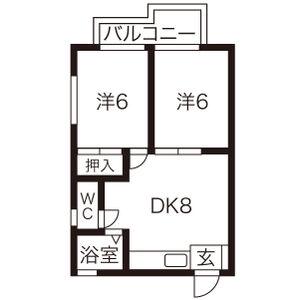 名倉ハイツ(2DK/1階)の間取り写真