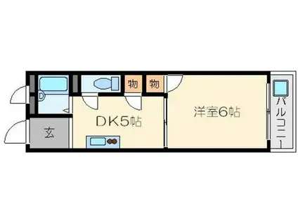 門田マンション(1DK/4階)の間取り写真