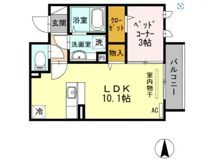 ウィステリア大森(1LDK/2階)の間取り写真