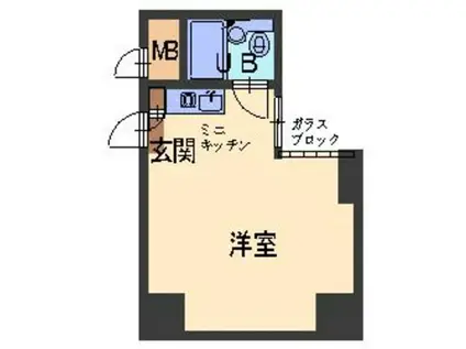 グランドメゾン西心斎橋(ワンルーム/4階)の間取り写真