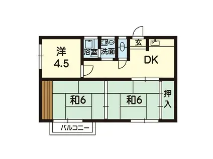 ひかり荘(3DK/1階)の間取り写真