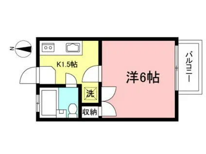 サニーハイツ藤(1K/1階)の間取り写真