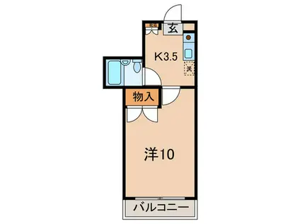 ジュネス川崎(1K/3階)の間取り写真