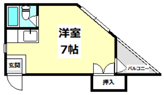 コーポ長谷川(ワンルーム/2階)の間取り写真